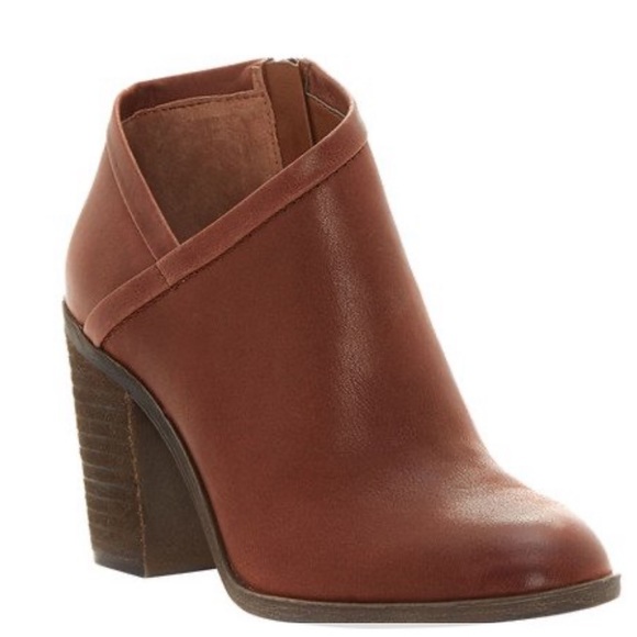 Lucky Brand Shoes - Lucky Brand Salza Brown Leather Heeled Ankle Boots Women’s 9.5M